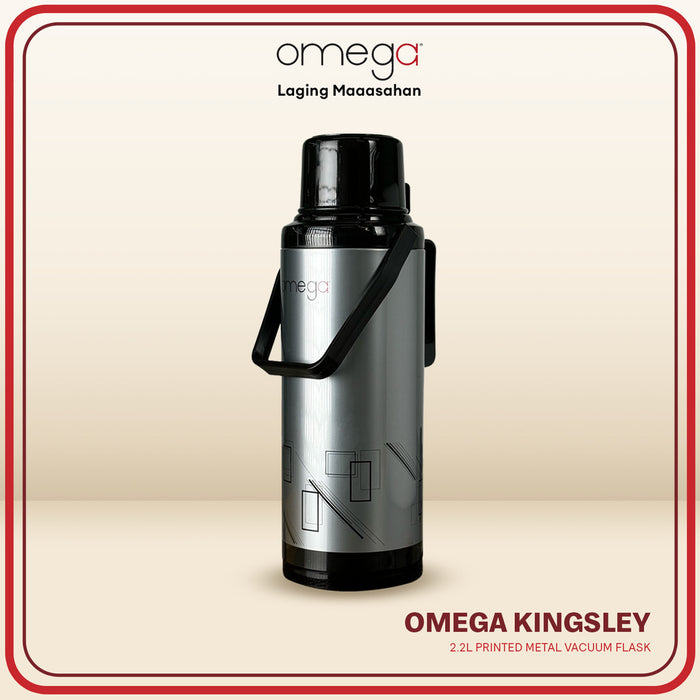 Omega Houseware Kingsley 2.2L Metal Vacuum Flask Thermo – 12hr Heat Retention