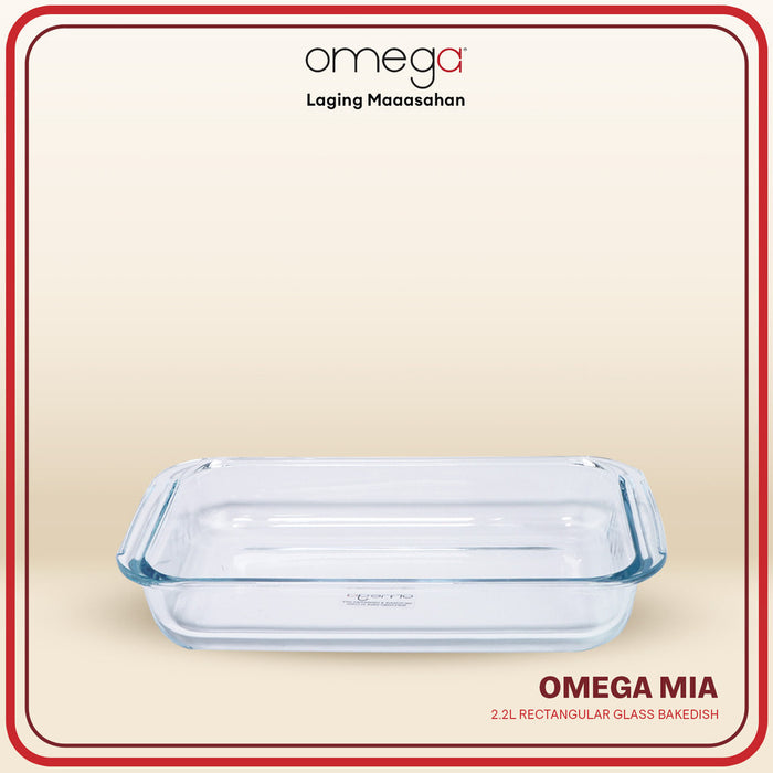 Omega Houseware Mia Rectangular Glass Bakedish in Gift Box 1L / 1.6L / 2.2L