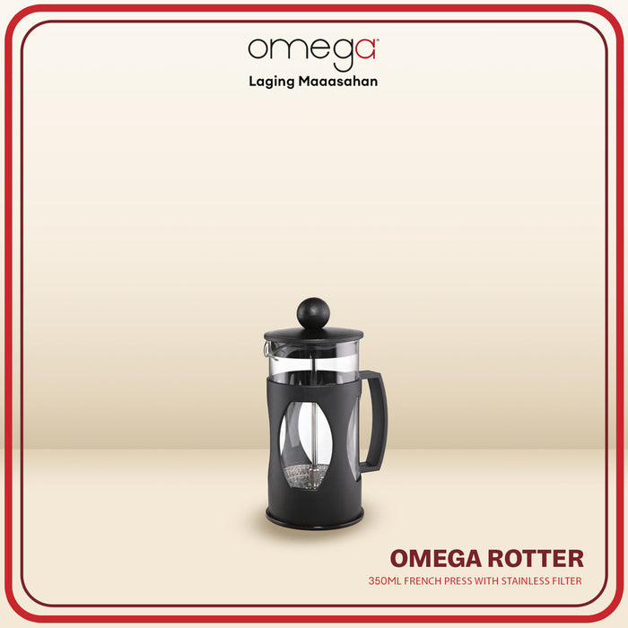 Omega Houseware Rotter French Press Coffee & Tea Maker with Stainless Steel Filter 350ml/600ml