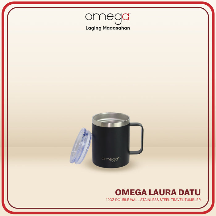 Omega Houseware Laura 12oz Double Wall Stainless Steel Bottle Tumbler Hot & Cold Beverages
