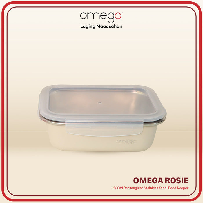 Omega Houseware Rosie Stainless Steel Rectangular Food Keeper Powder Coated in Gift Box 420ml/700ml/