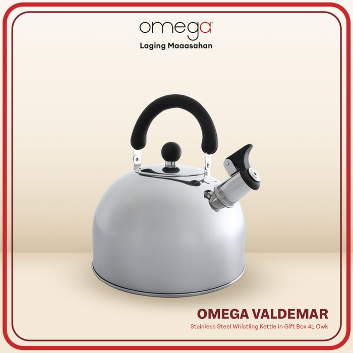 Omega Houseware Valdemar Stainless Steel Whistling Kettle Induction Ready 2.5L/3L/4L/5L