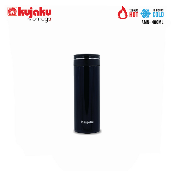 Kujaku AMN by Omega Screw Type Stainless Steel Vacuum Bottle 24 Hours Cold & 12 Hours Hot