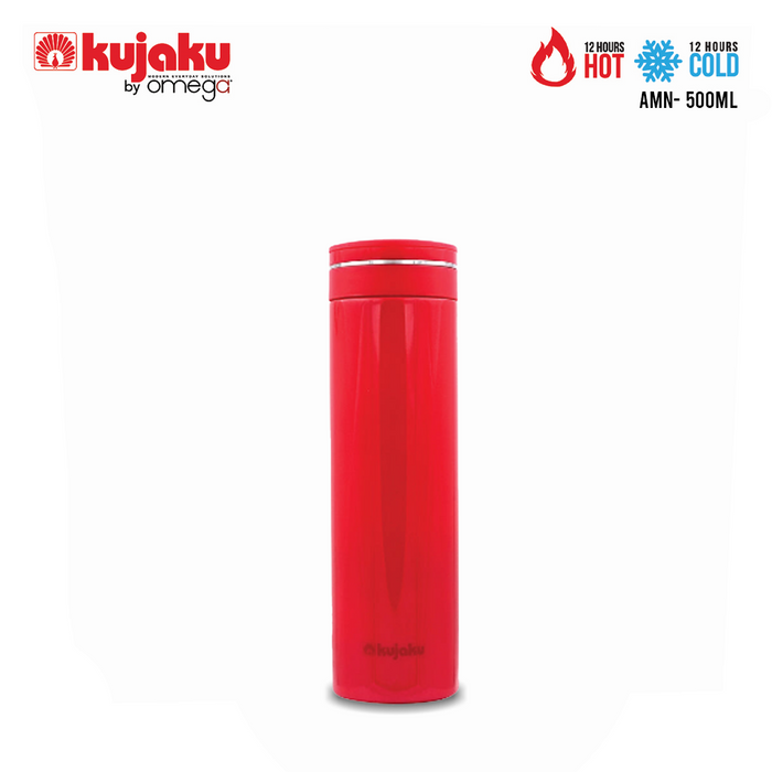 Kujaku AMN by Omega Screw Type Stainless Steel Vacuum Bottle 24 Hours Cold & 12 Hours Hot