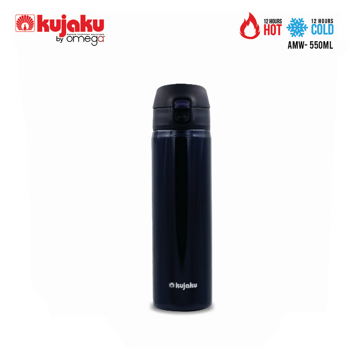 Kujaku AMW by Omega One Touch Stainless Steel Vacuum Bottle 24 Hours Cold & 12 Hours Hot