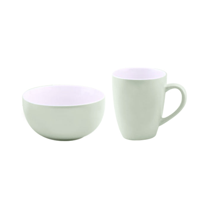 Omega Pastel Bowl and Mug Set Green