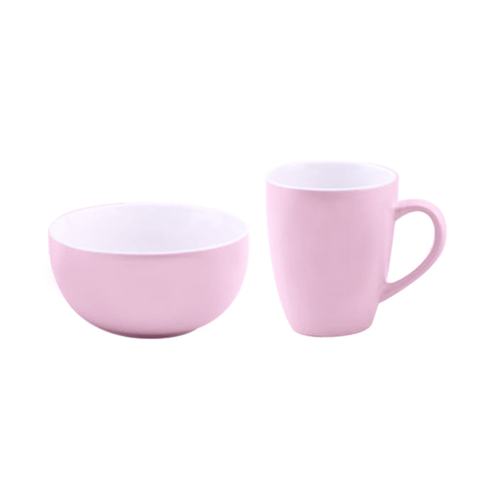Omega Pastel Bowl and Mug Set Pink