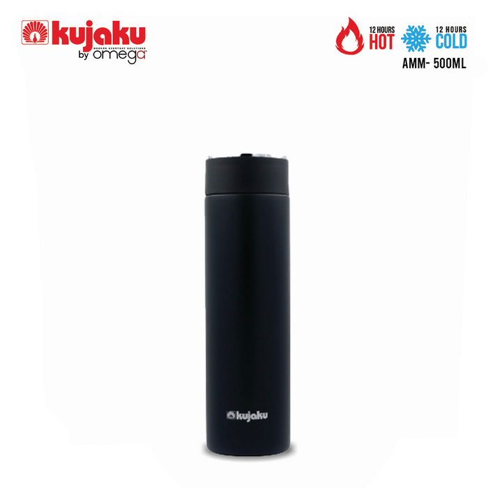 Kujaku AMM By Omega Screw Type Stainless Steel Vacuum Bottle 24 Hours Cold & 12 Hours Hot