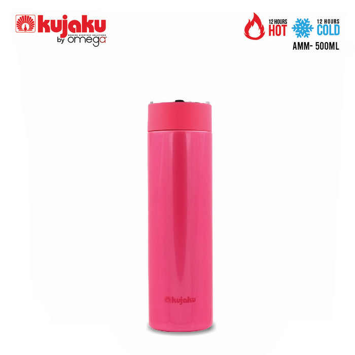 Kujaku AMM By Omega Screw Type Stainless Steel Vacuum Bottle 24 Hours Cold & 12 Hours Hot