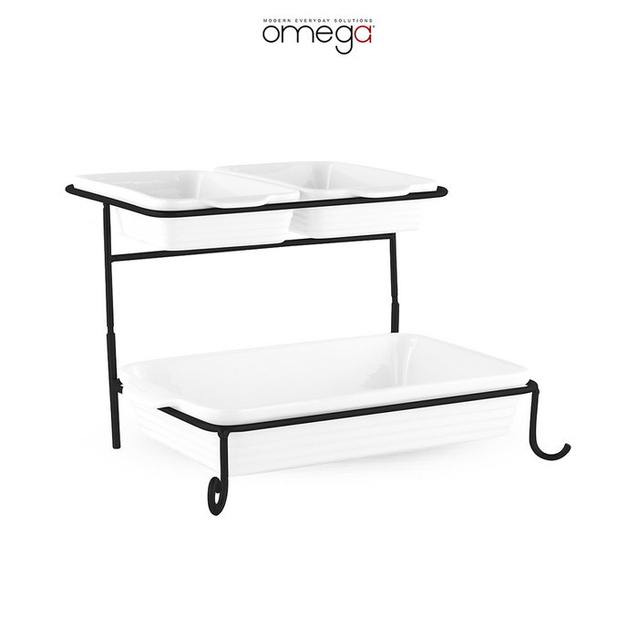Omega Deluxe 3pc Rectangular Plate & Rack in Giftbox