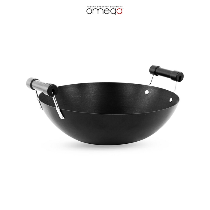 Omega Marthy Carbon Steel Chinese Wok with Bakelite Handle